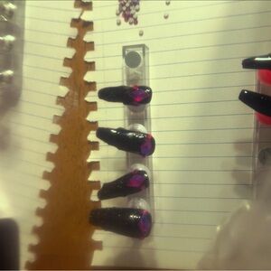 2 sets of rhinestones nails with gel